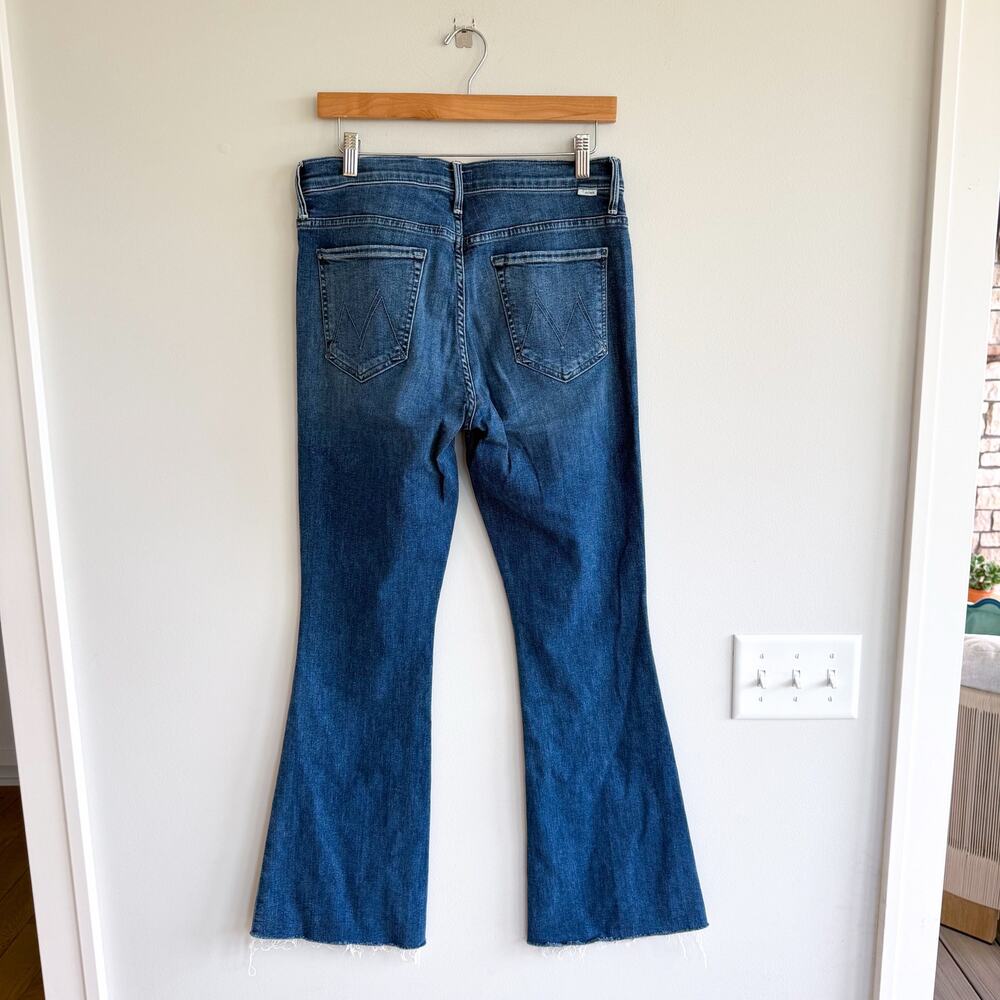 Mother The Weekender Fray Denim High Rise Flared Jeans Blue 30 - Picture 14 of 16